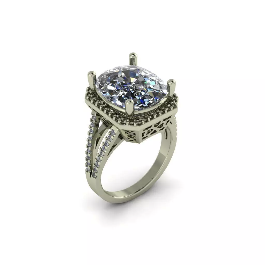 Valentine Love Women Diamond Ring 3dm render details 06 3D print model