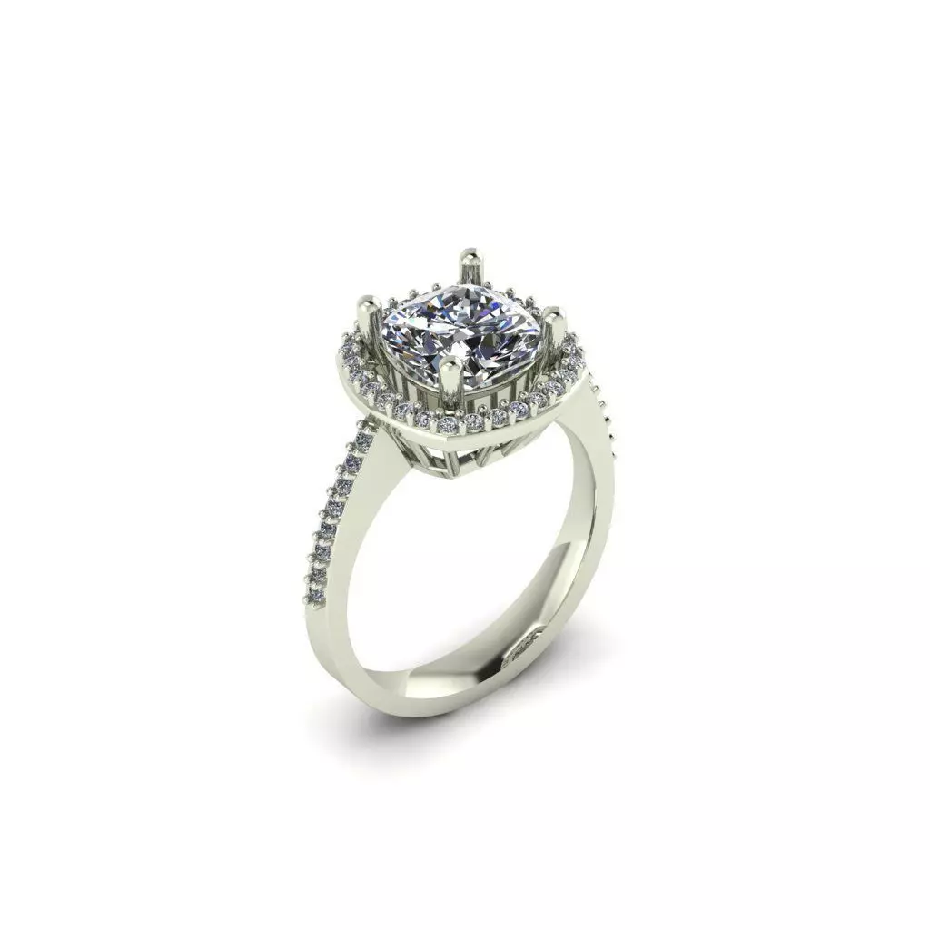 Valentine Love Women Diamond Ring 3dm render details 07 3D print model