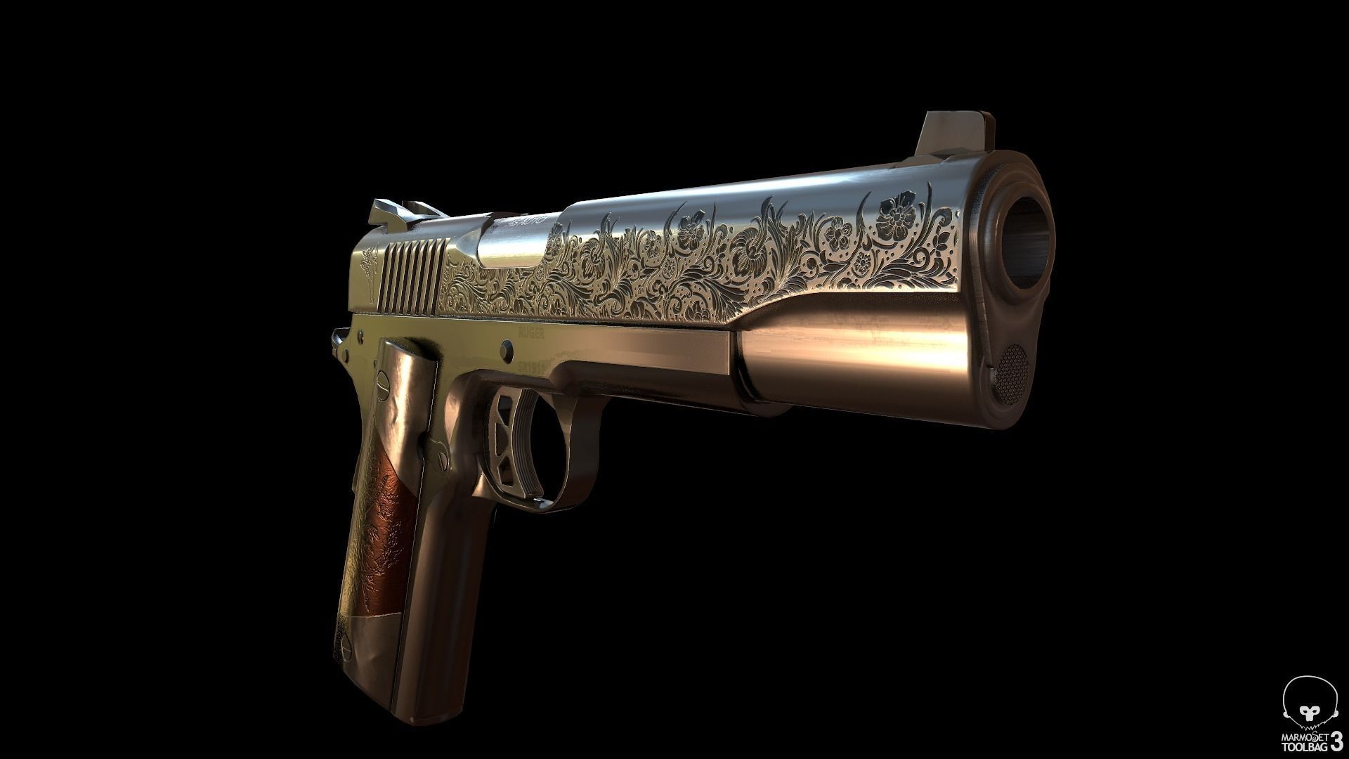 Colt 1911 Low-poly 3D model