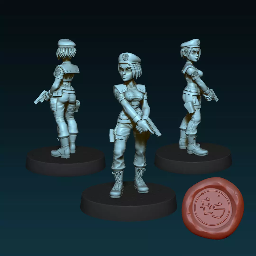 Jill Valentine - Resident Evil - 32mm Miniature 3D print model