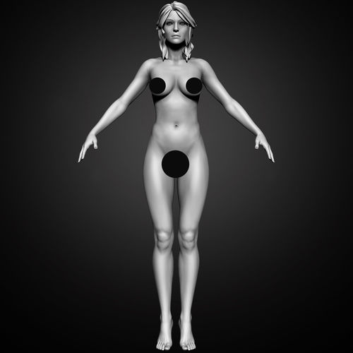 Woman A-Pose 3D model