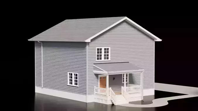 American House - Full interior Low-poly 3D model 4