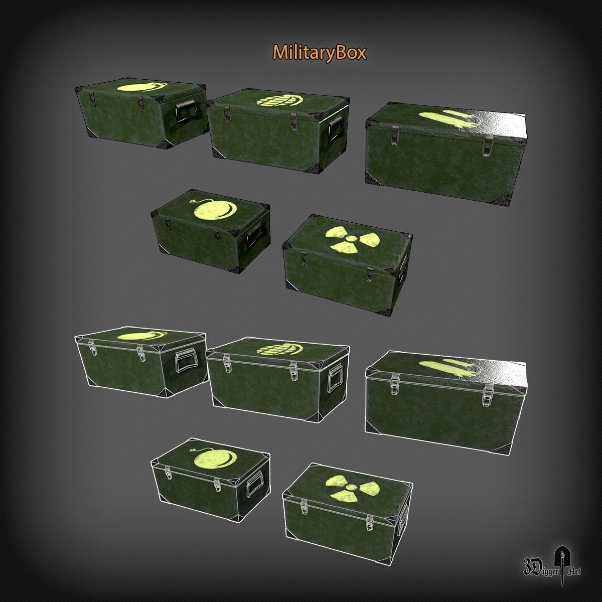 Explosives and bomb pack Low-poly 3D model_9