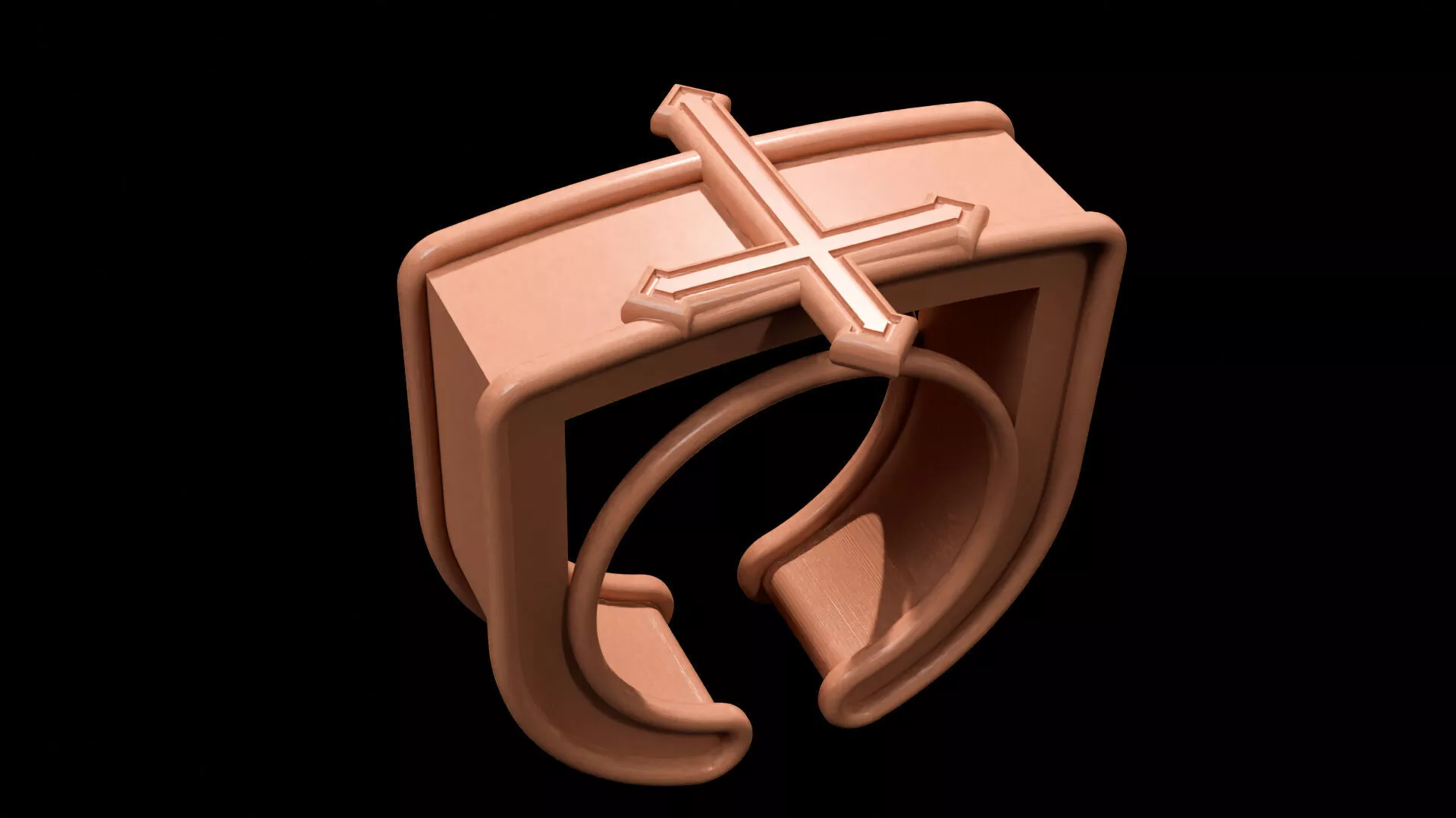Cross Sign Ring 3D Printable Jewelry Model 3D print model