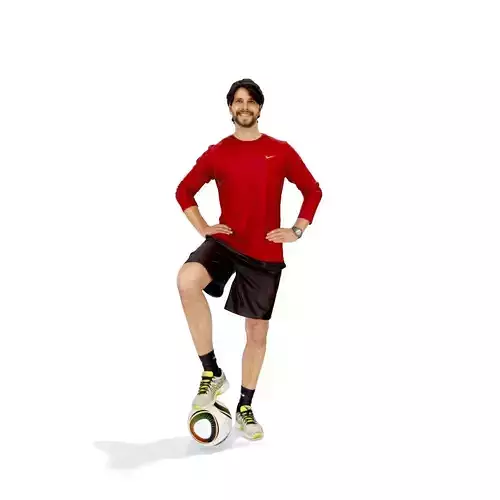 Standing Footbal Player SMan0312-HD2-O04P01-S Low-poly 3D model