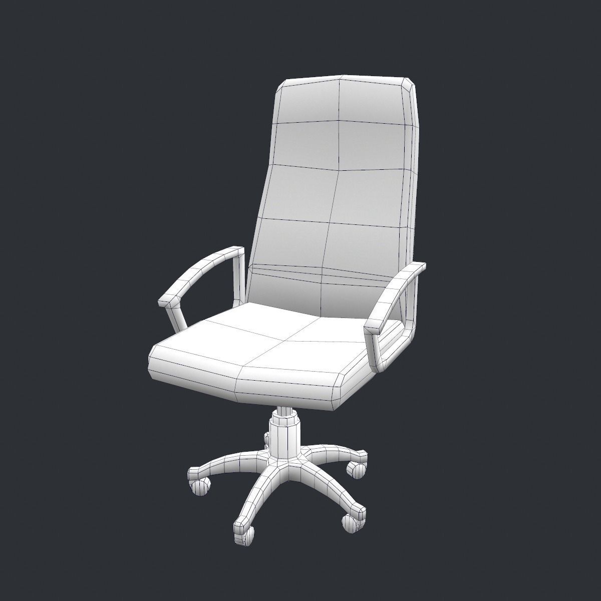 Free Office Chair Low poly model Free low-poly 3D model_0