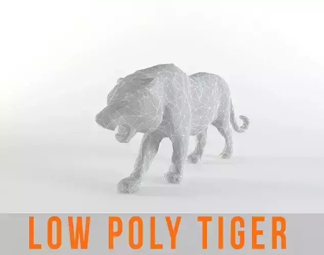 Tiger Low poly Mammal Wild Africa Lion Lowpoly  Low-poly 3D model