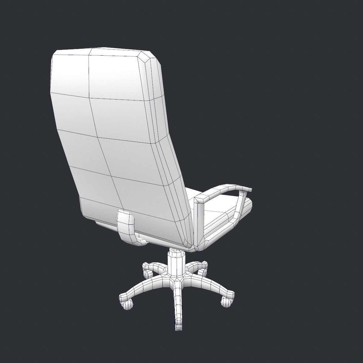 Office Chair Low Poly Low-poly 3D model_7