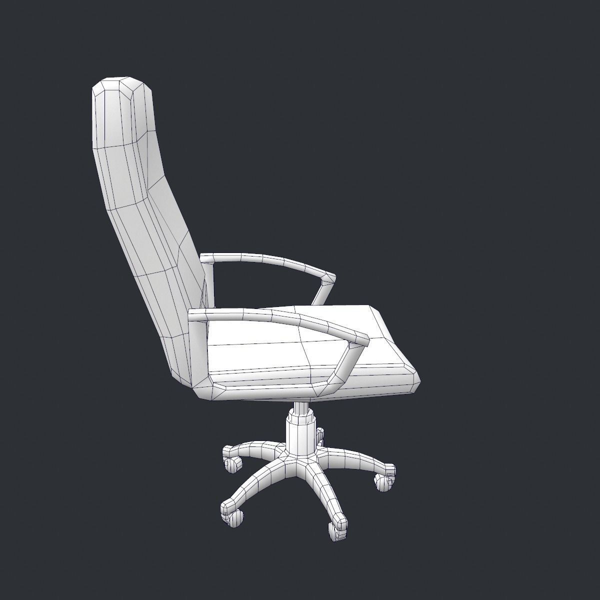Office Chair Low Poly Low-poly 3D model_8