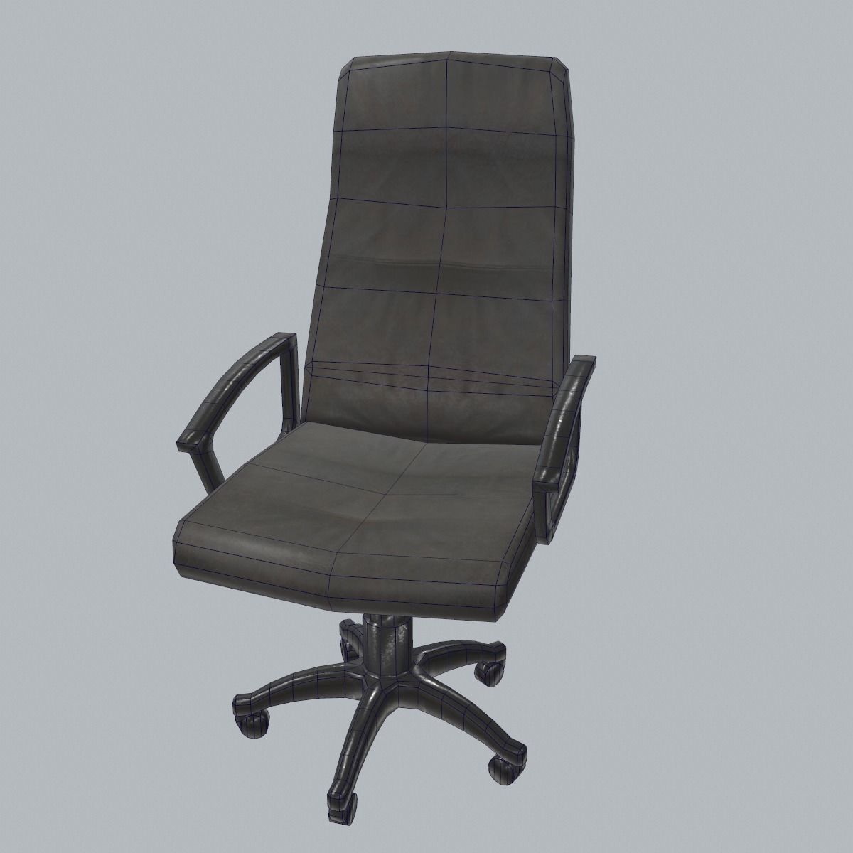 Office Chair Low Poly Low-poly 3D model_3