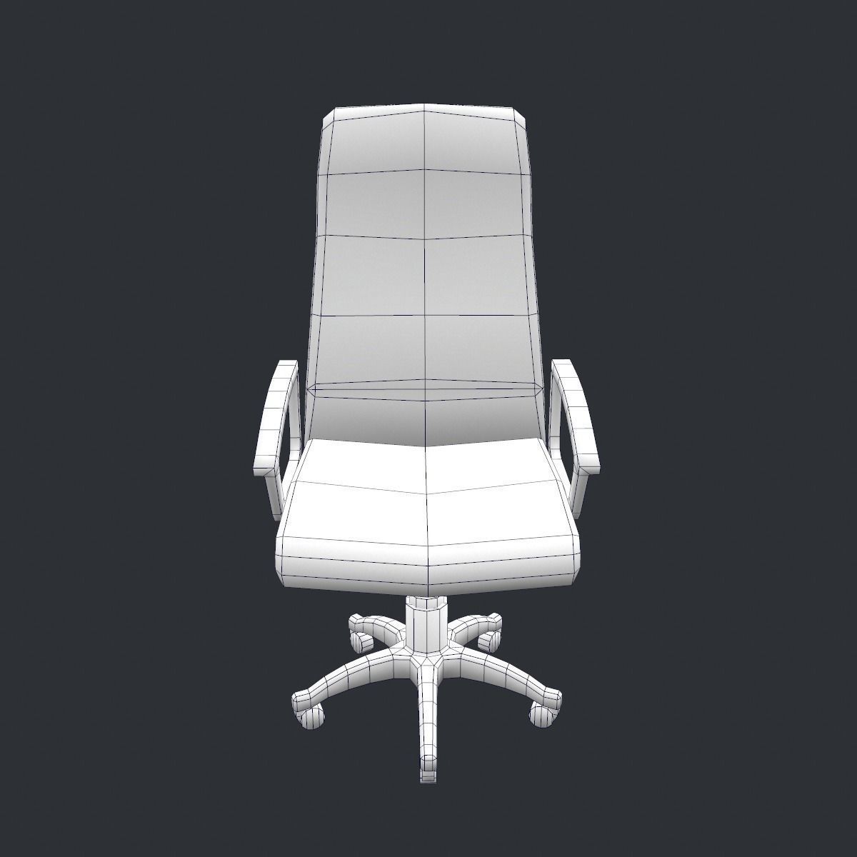 Office Chair Low Poly Low-poly 3D model_6