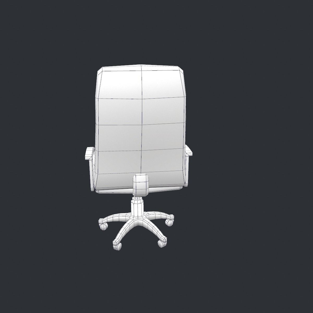 Office Chair Low Poly Low-poly 3D model_9