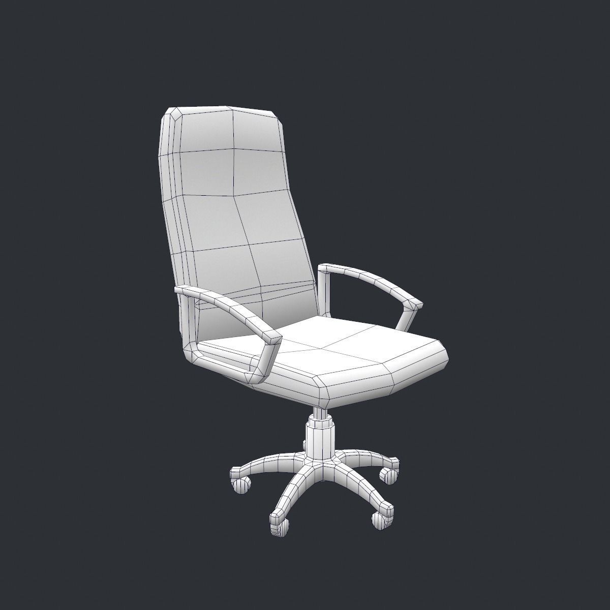 Office Chair Low Poly Low-poly 3D model_4