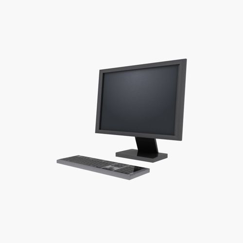 Computer desktop  Low-poly 3D model