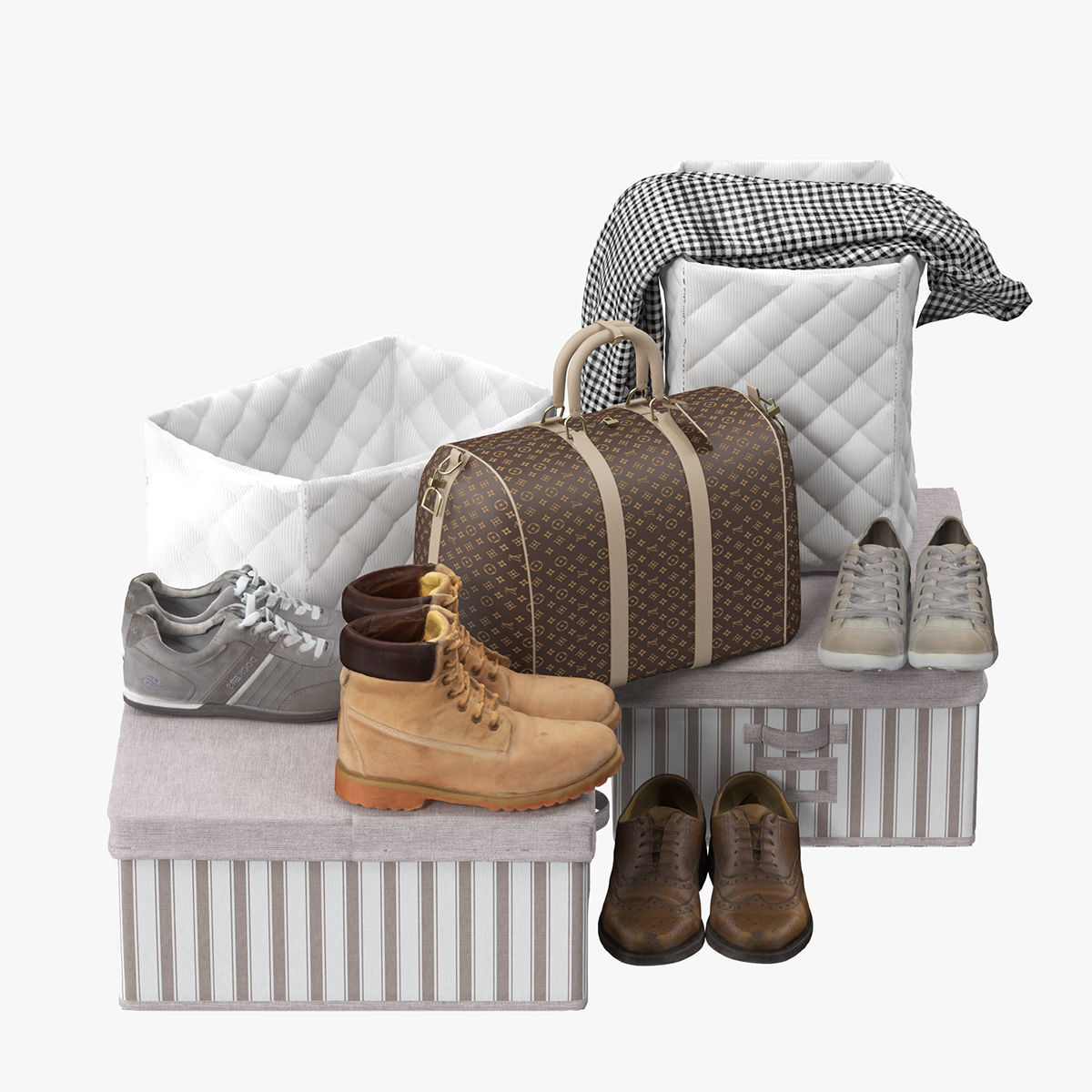 Wardrobe with Clothes 3D model_15