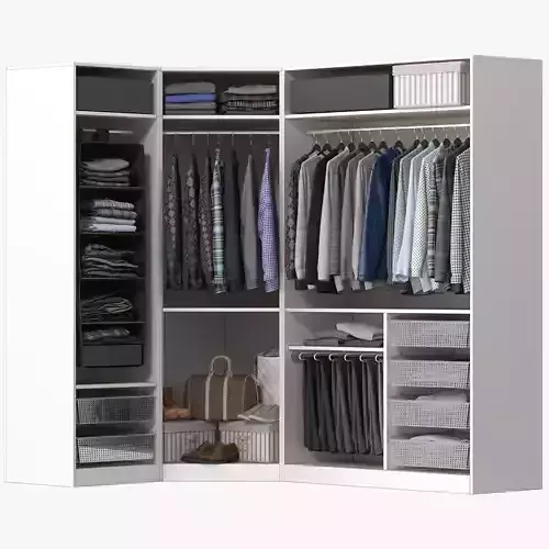 Wardrobe with Clothes 3D model