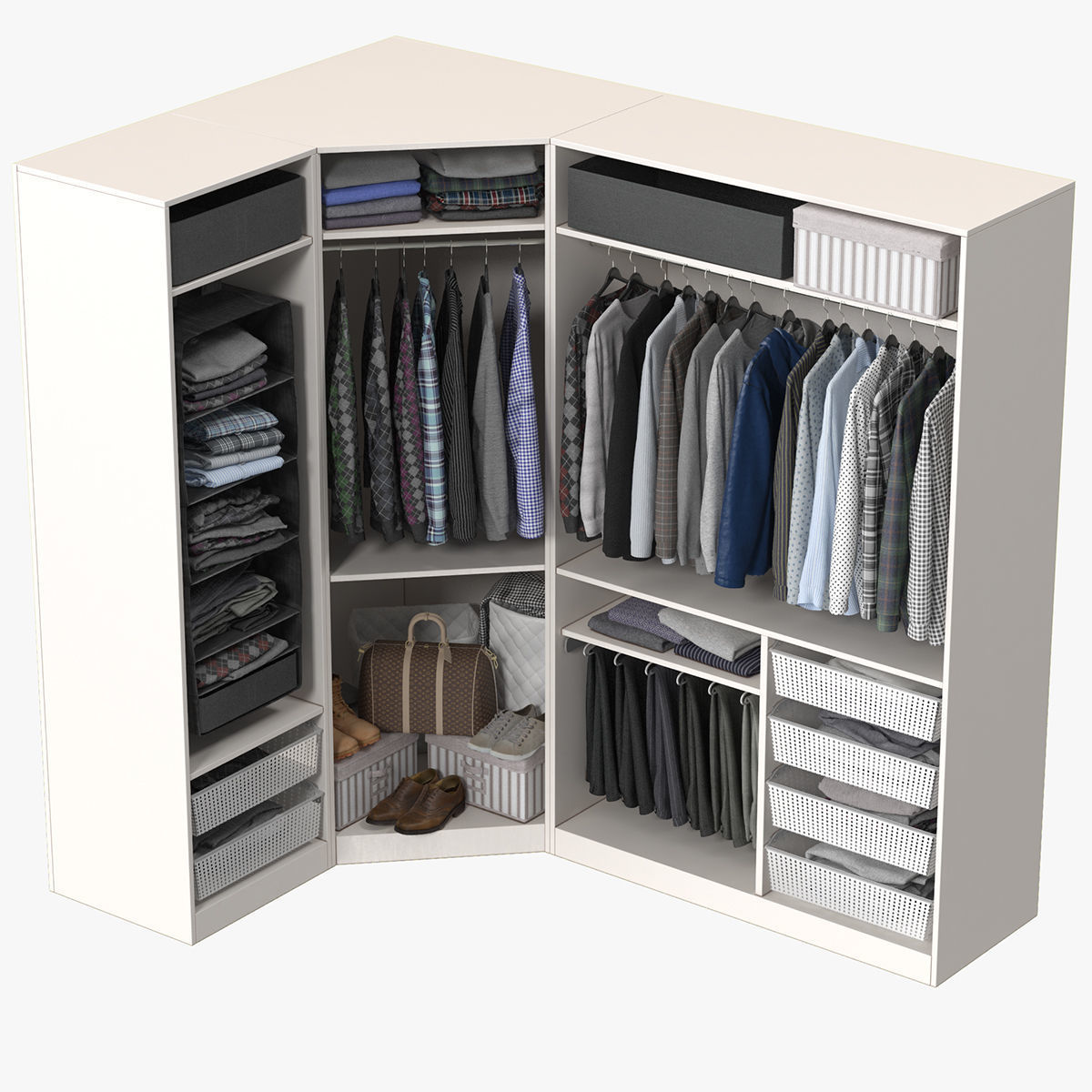 Wardrobe with Clothes 3D model_6