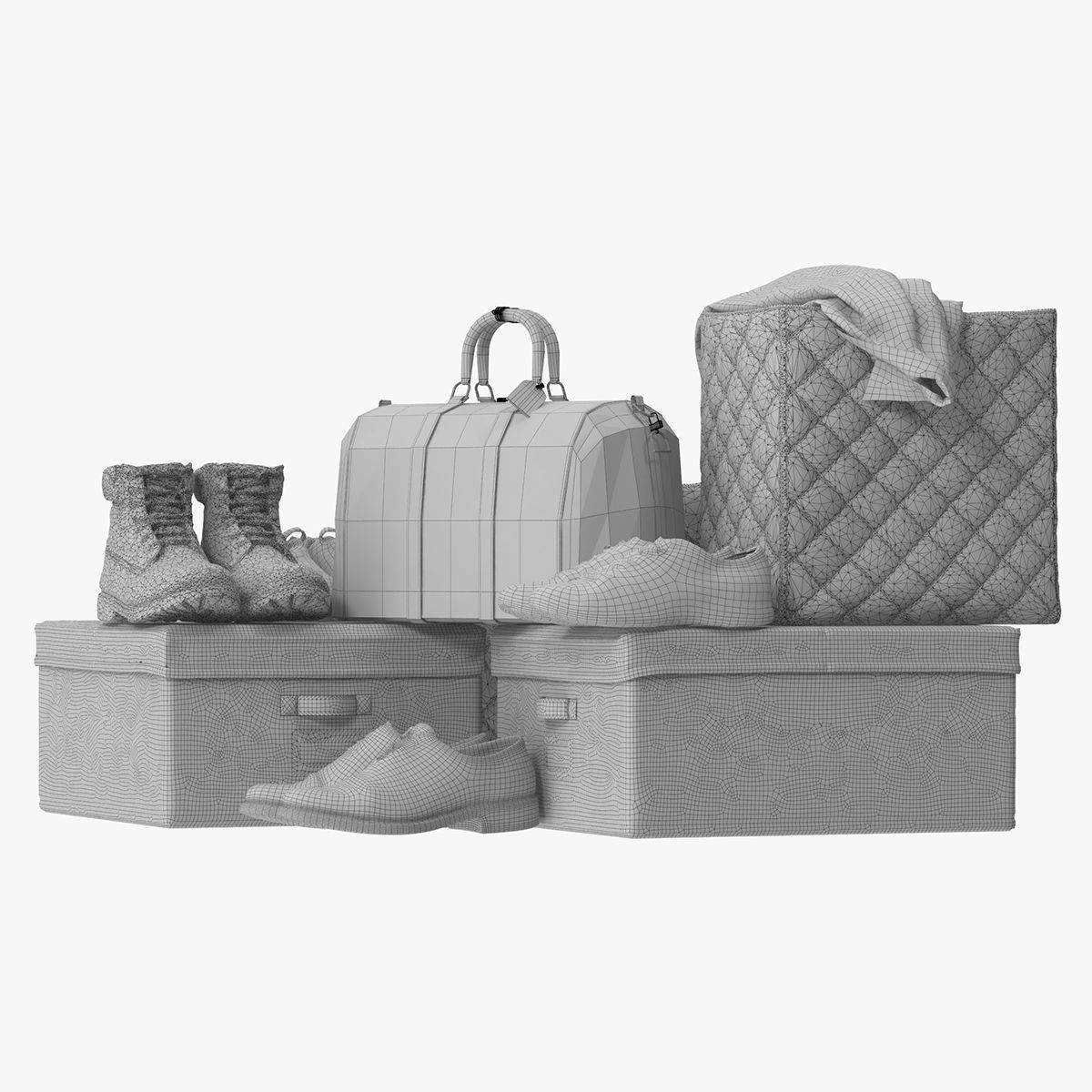 Wardrobe with Clothes 3D model_26