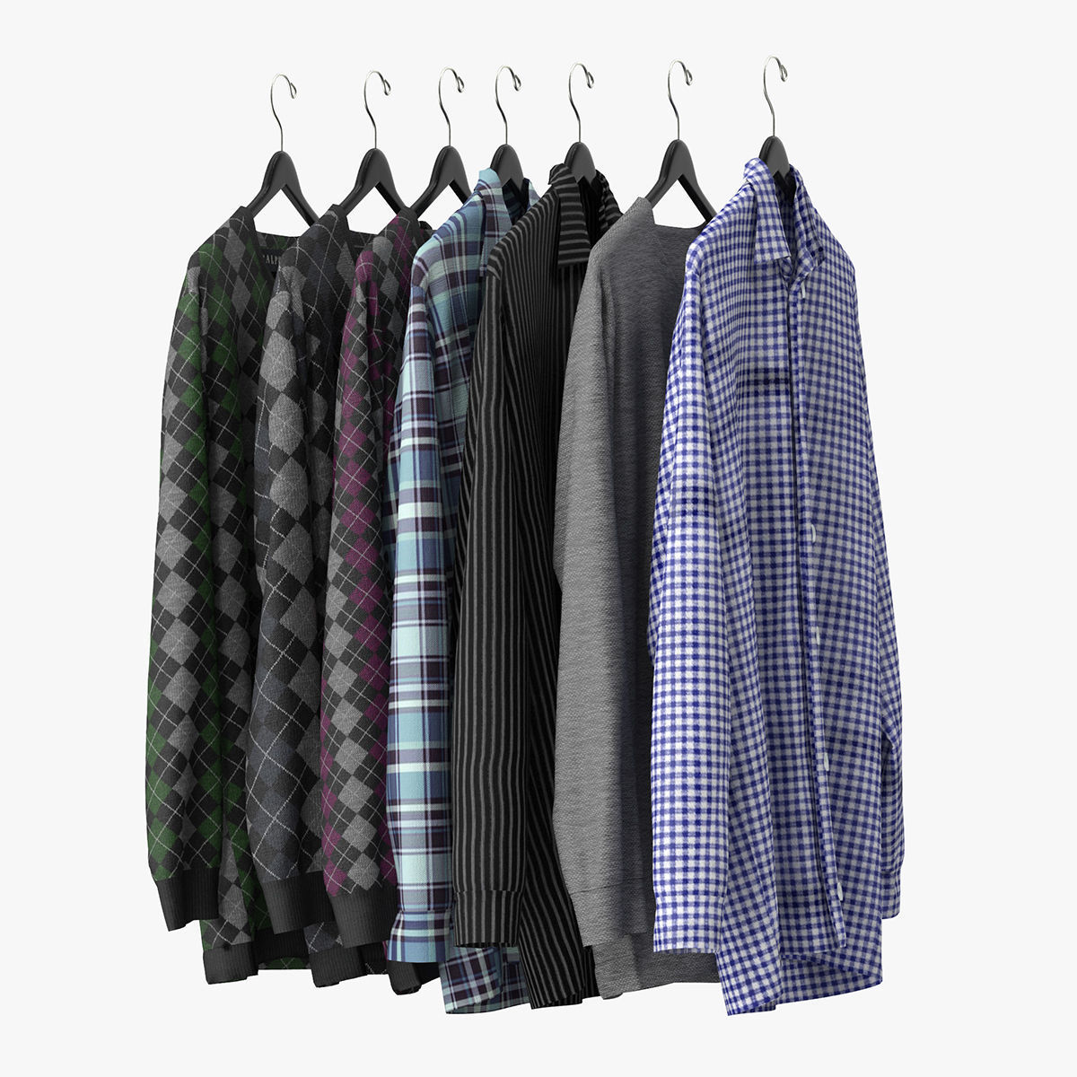 Wardrobe with Clothes 3D model_22