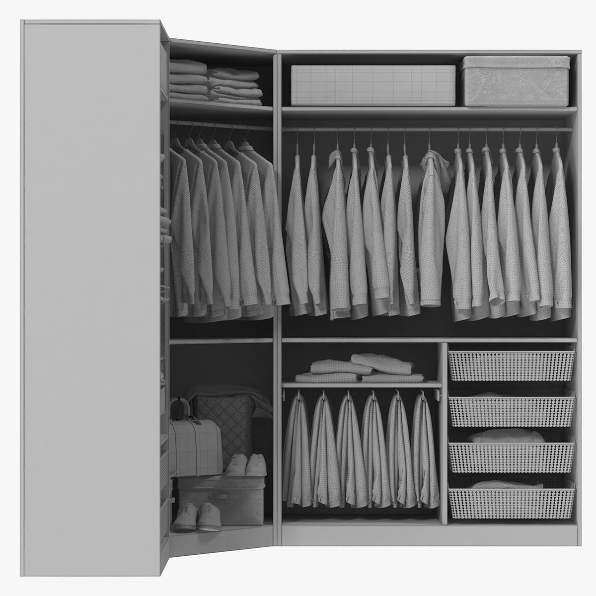 Wardrobe with Clothes 3D model_24