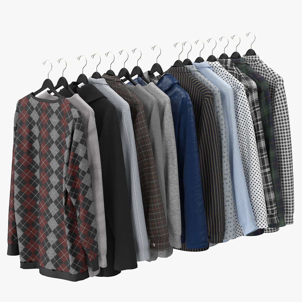 Wardrobe with Clothes 3D model_13