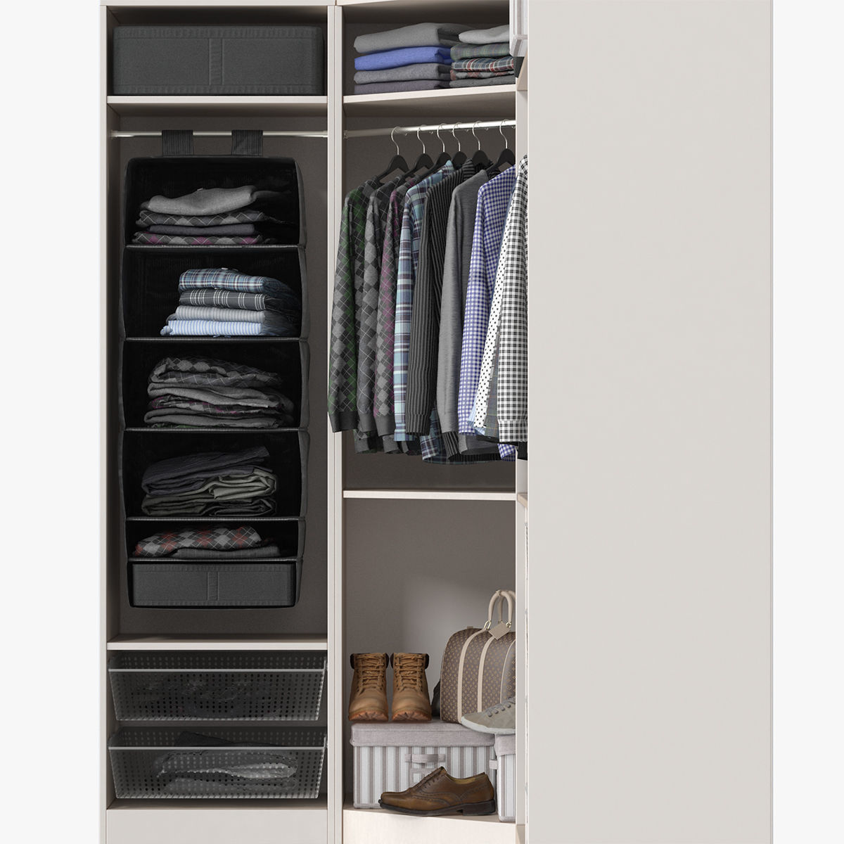 Wardrobe with Clothes 3D model_3