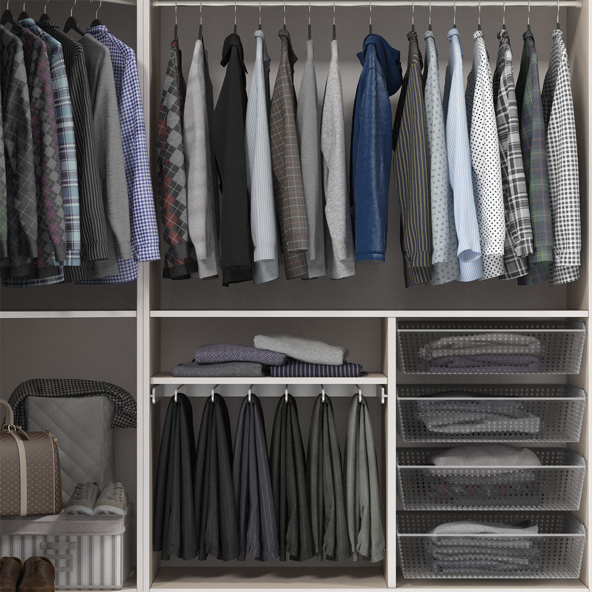 Wardrobe with Clothes 3D model_10
