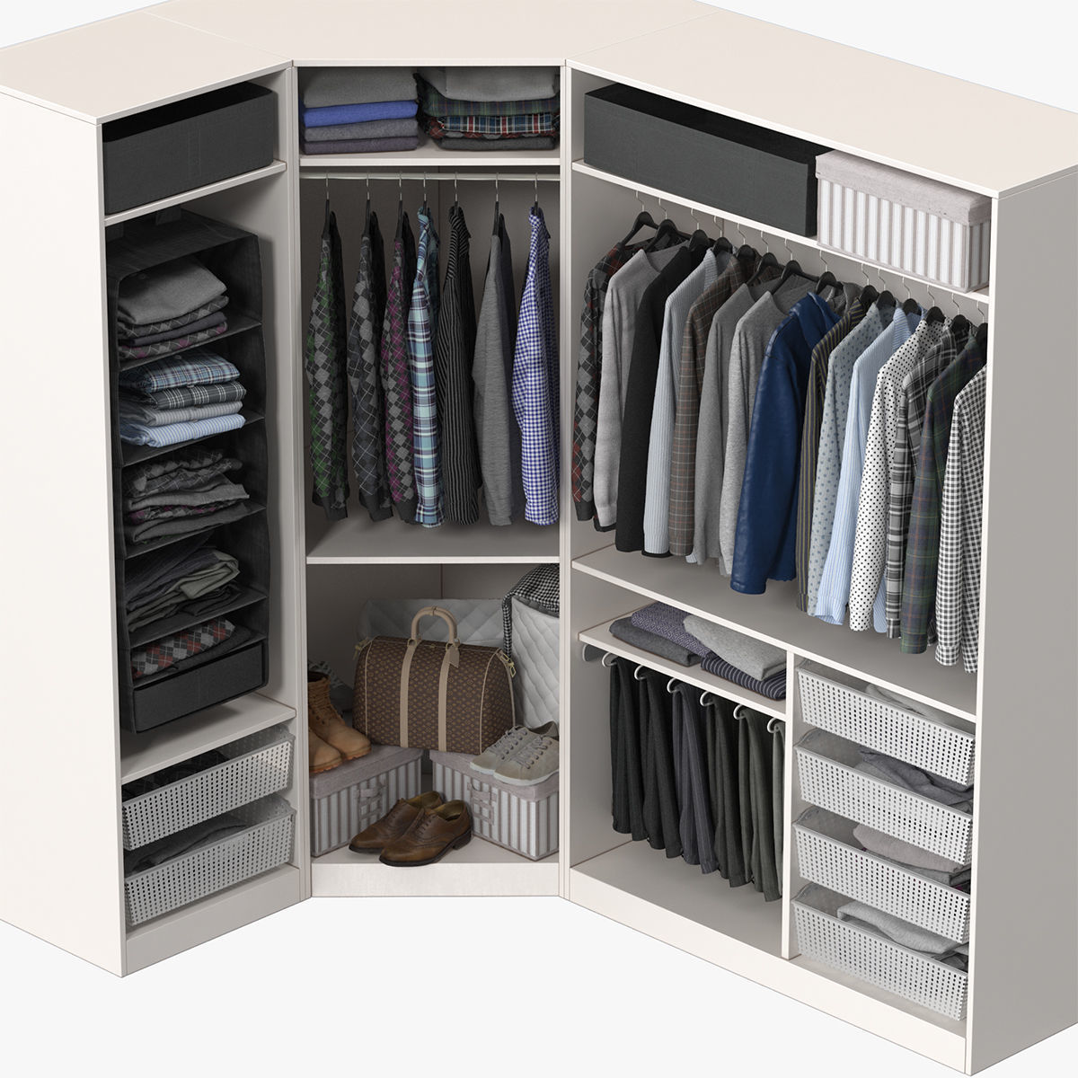 Wardrobe with Clothes 3D model_5