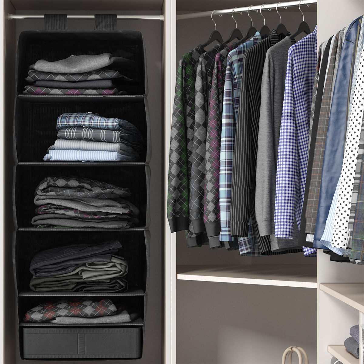 Wardrobe with Clothes 3D model_9