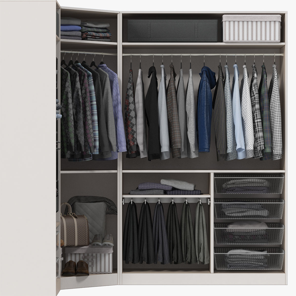 Wardrobe with Clothes 3D model_4