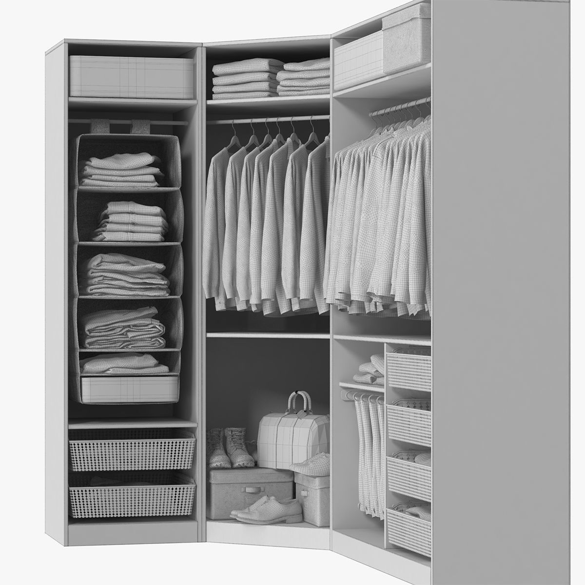 Wardrobe with Clothes 3D model_23