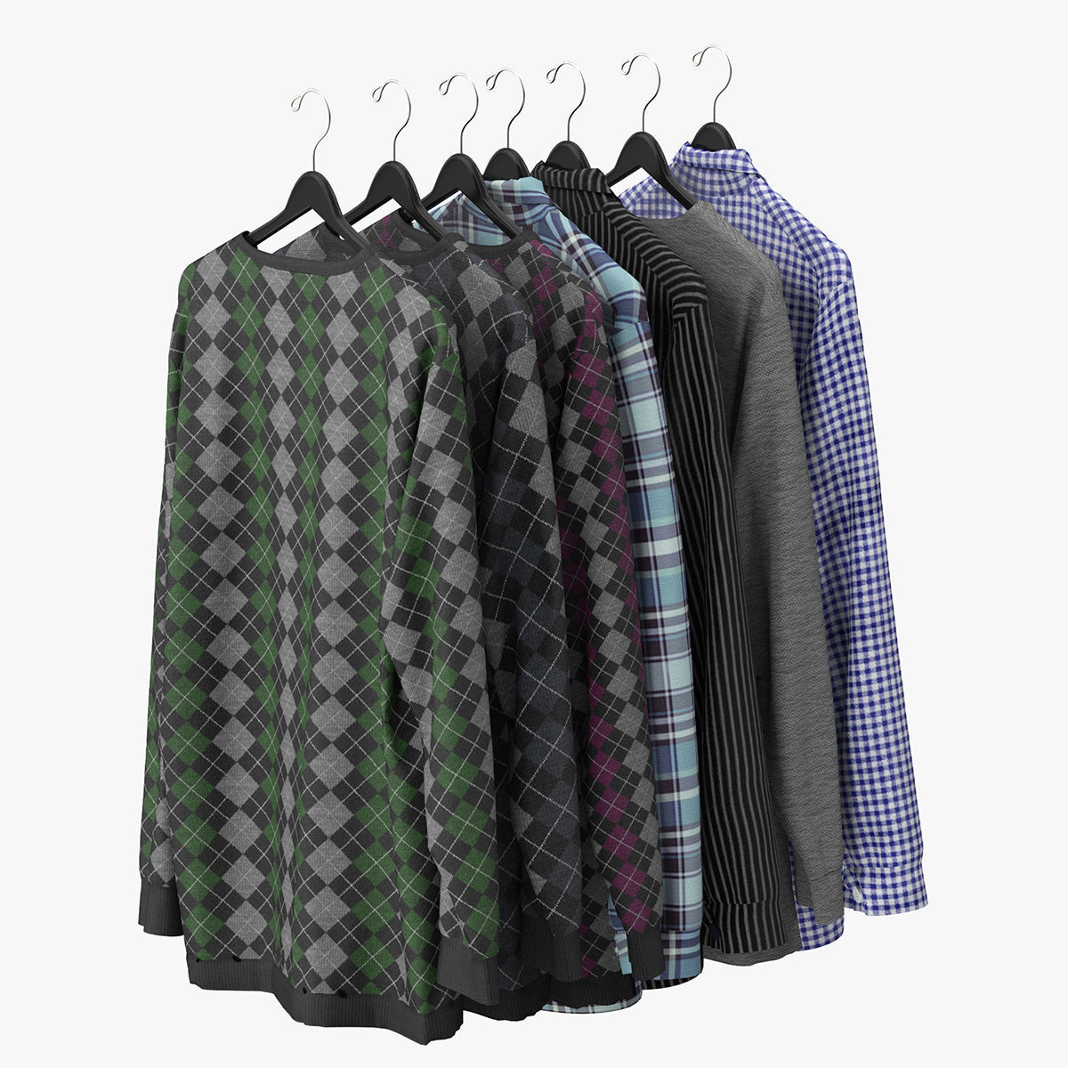 Wardrobe with Clothes 3D model_21