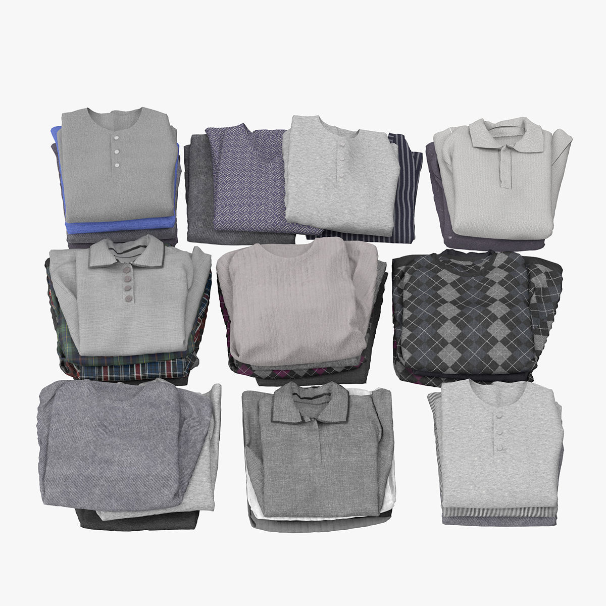 Wardrobe with Clothes 3D model_19