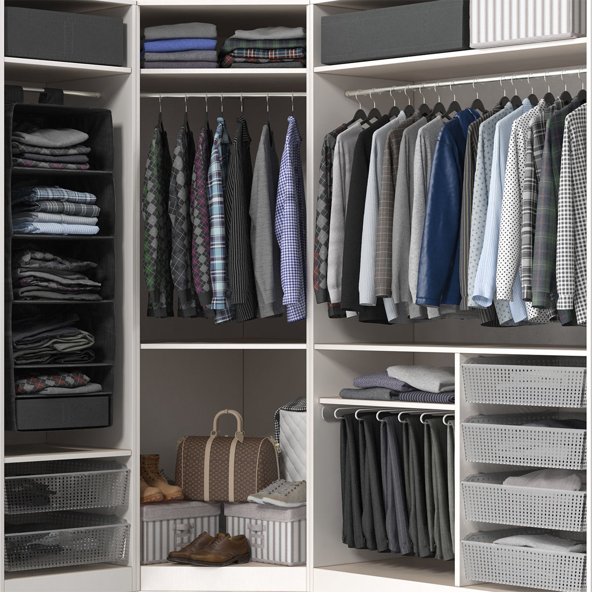 Wardrobe with Clothes 3D model_7