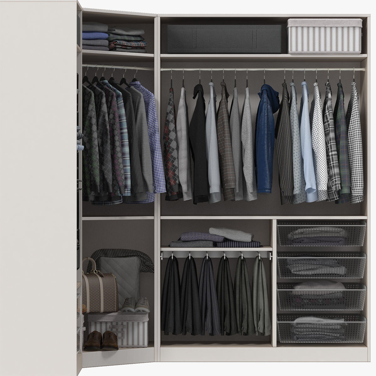 Wardrobe with Clothes 3D model_1