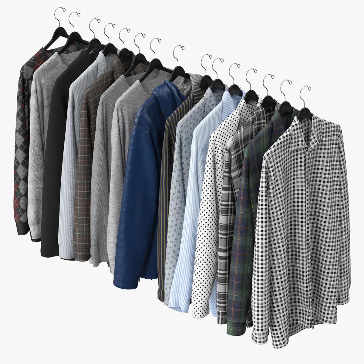Wardrobe with Clothes 3D model_14