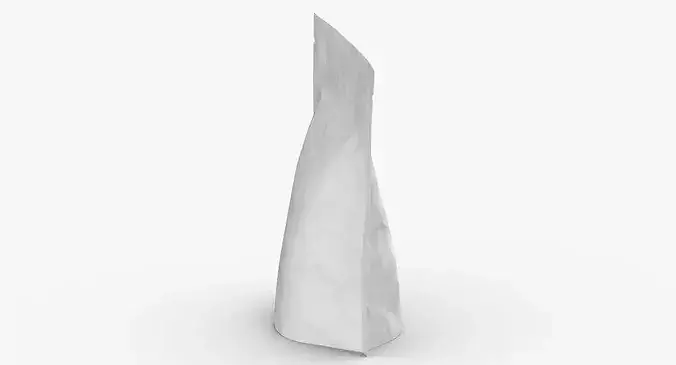 Stand Up Zipper Pouche 70g Closed 3D model 6