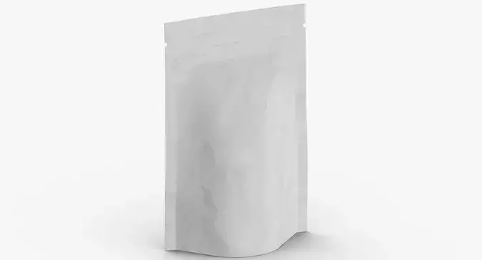 Stand Up Zipper Pouche 70g Closed 3D model 3