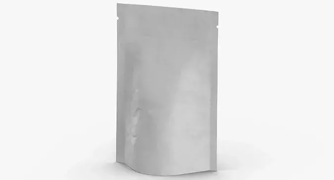 Stand Up Zipper Pouche 70g Closed 3D model 2