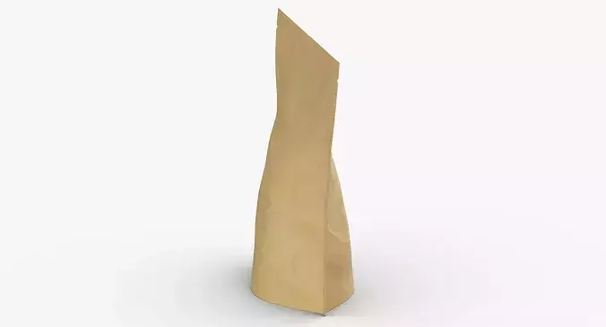 Stand Up Zipper Pouche 250g Closed 3D model 6
