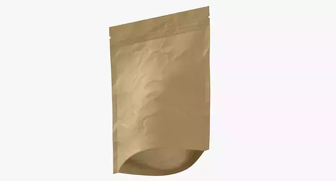 Stand Up Zipper Pouche 250g Closed 3D model 7
