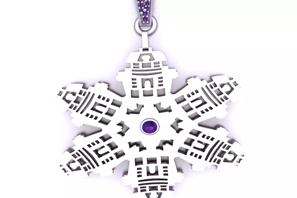 Architectural Snowflake Medallion 3D print model
