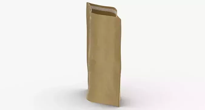 Stand Up Zipper Pouche 750 Open 3D model 4