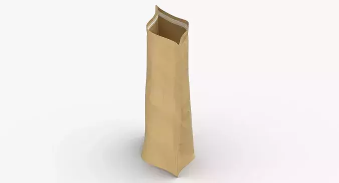 Stand Up Zipper Pouche 750 Open 3D model 6