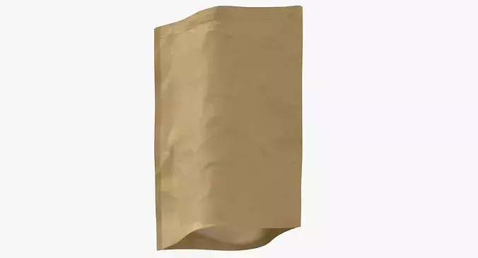 Stand Up Zipper Pouche 750 Open 3D model 7