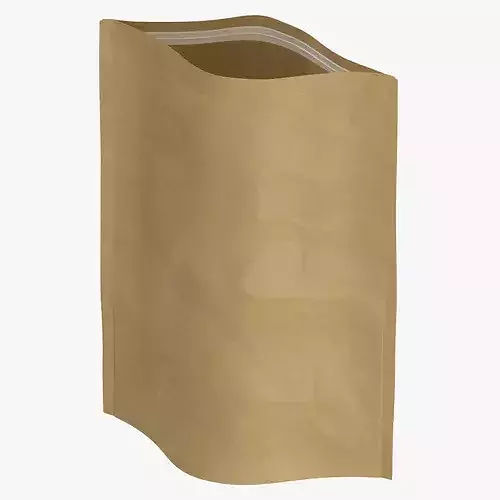 Stand Up Zipper Pouche 750 Open 3D model