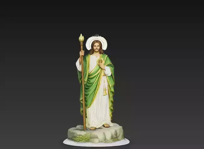 Saint Jude Thaddeus Statue 3D Model Christian Saint