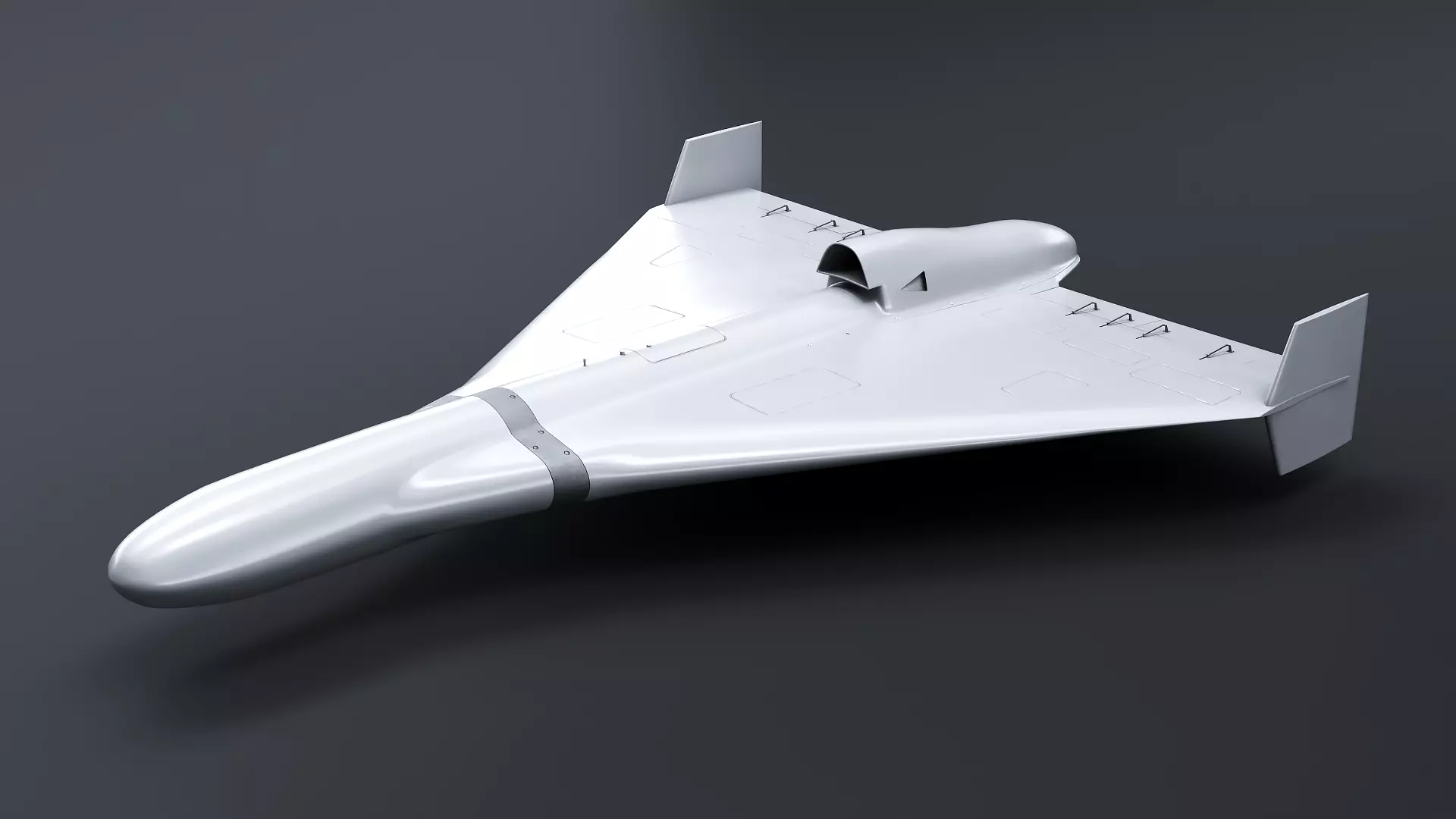 White Geran-3 Jet-Powered Kamikaze Drone Low-poly 3D model