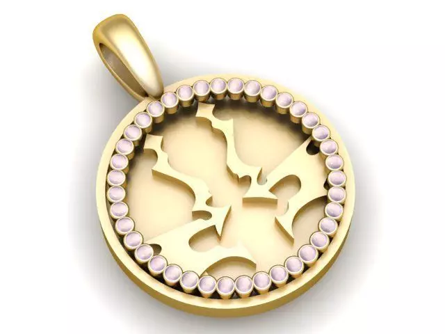 Gold Gothic Fleur de Lis Medallion 3D print model