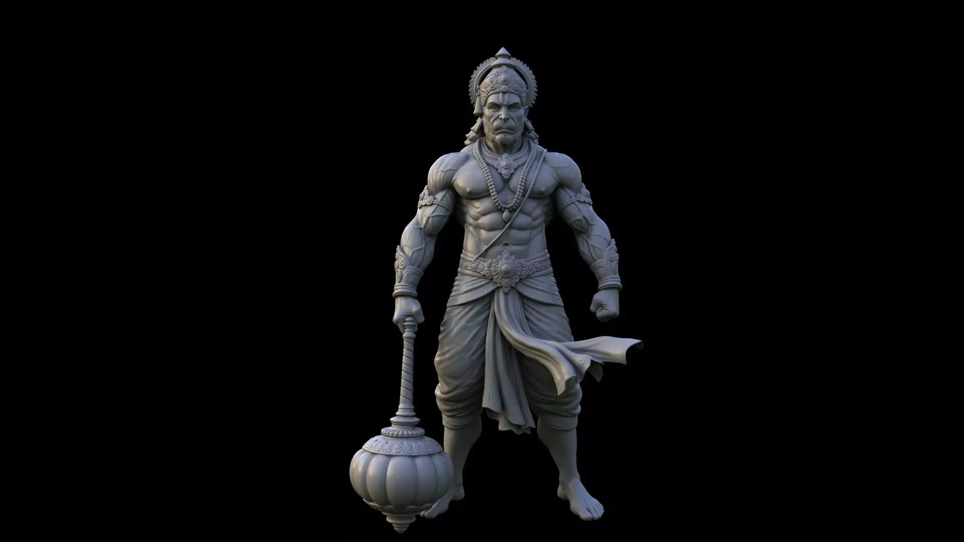 god hanuman statue hi poly 3D model